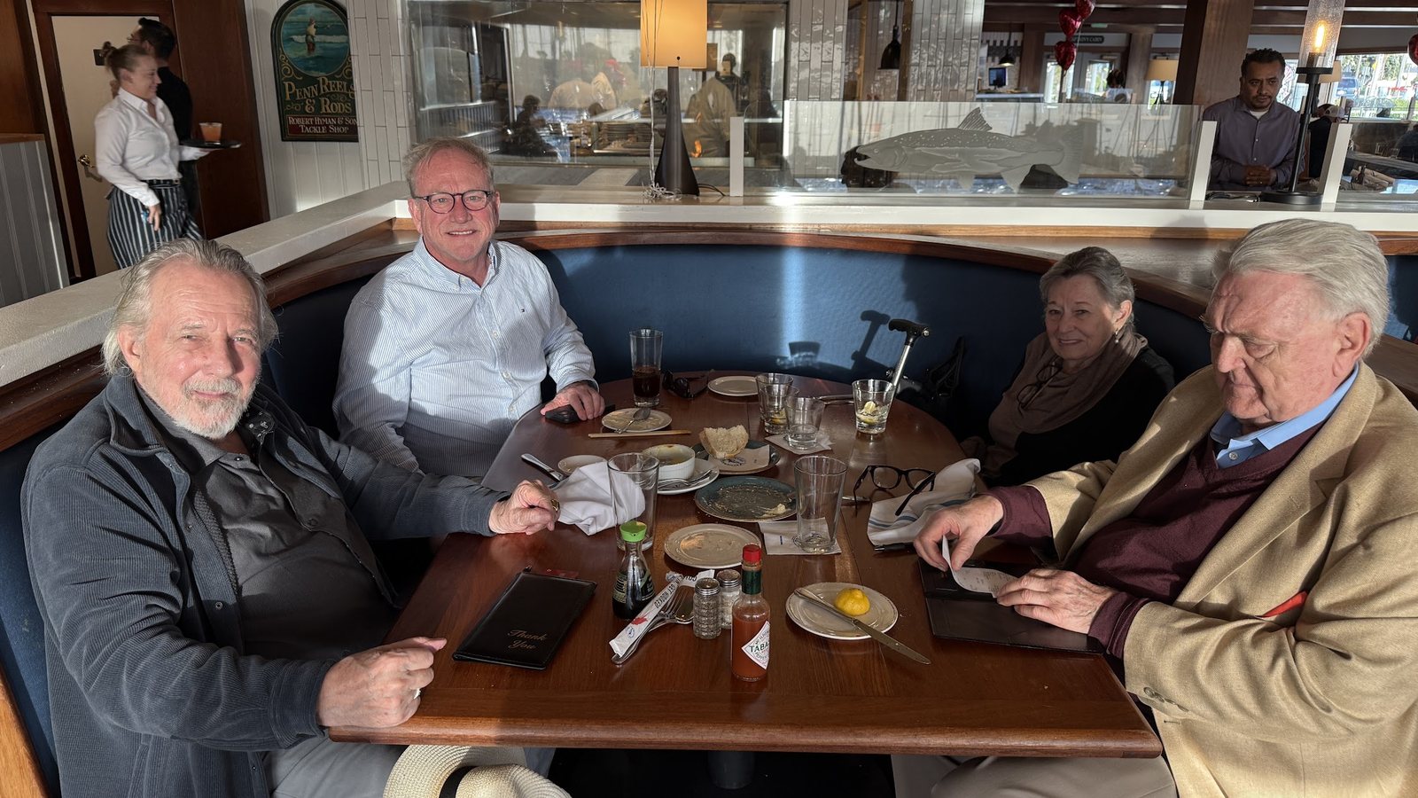 Joseph at brunch with David, Susi and Peter