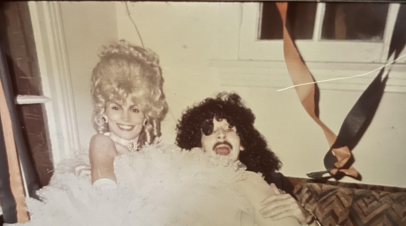 Joseph and Jennifer in elaborate Halloween costumes